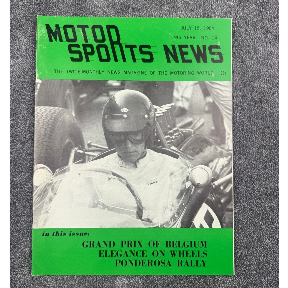 RARE VNTG Motor Sport News Magazine July 1964 Grand Prix Belgium Ponderosa Rally